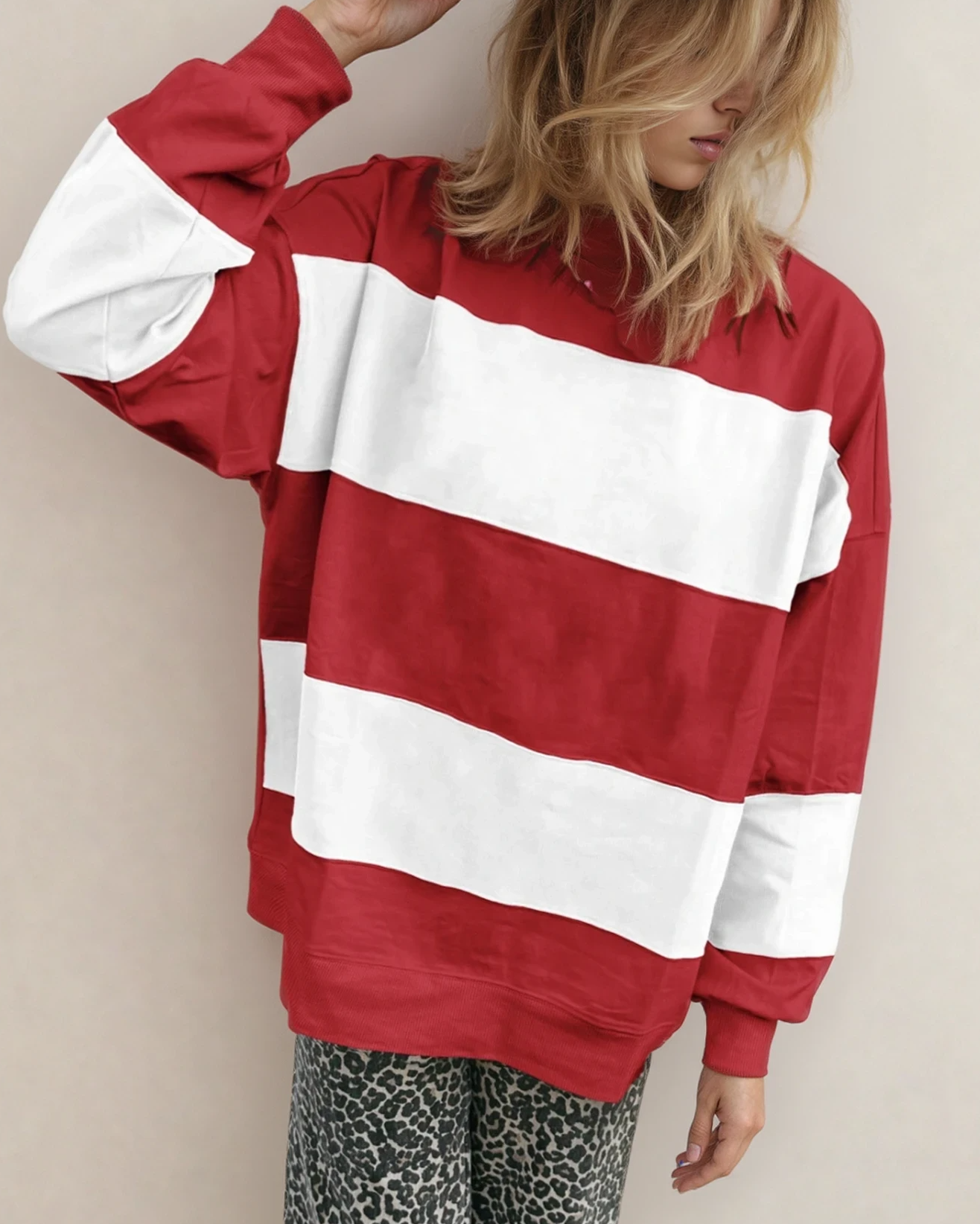 Mia Drop Shoulder Baggy Top - Fiery Red Indie & Co.