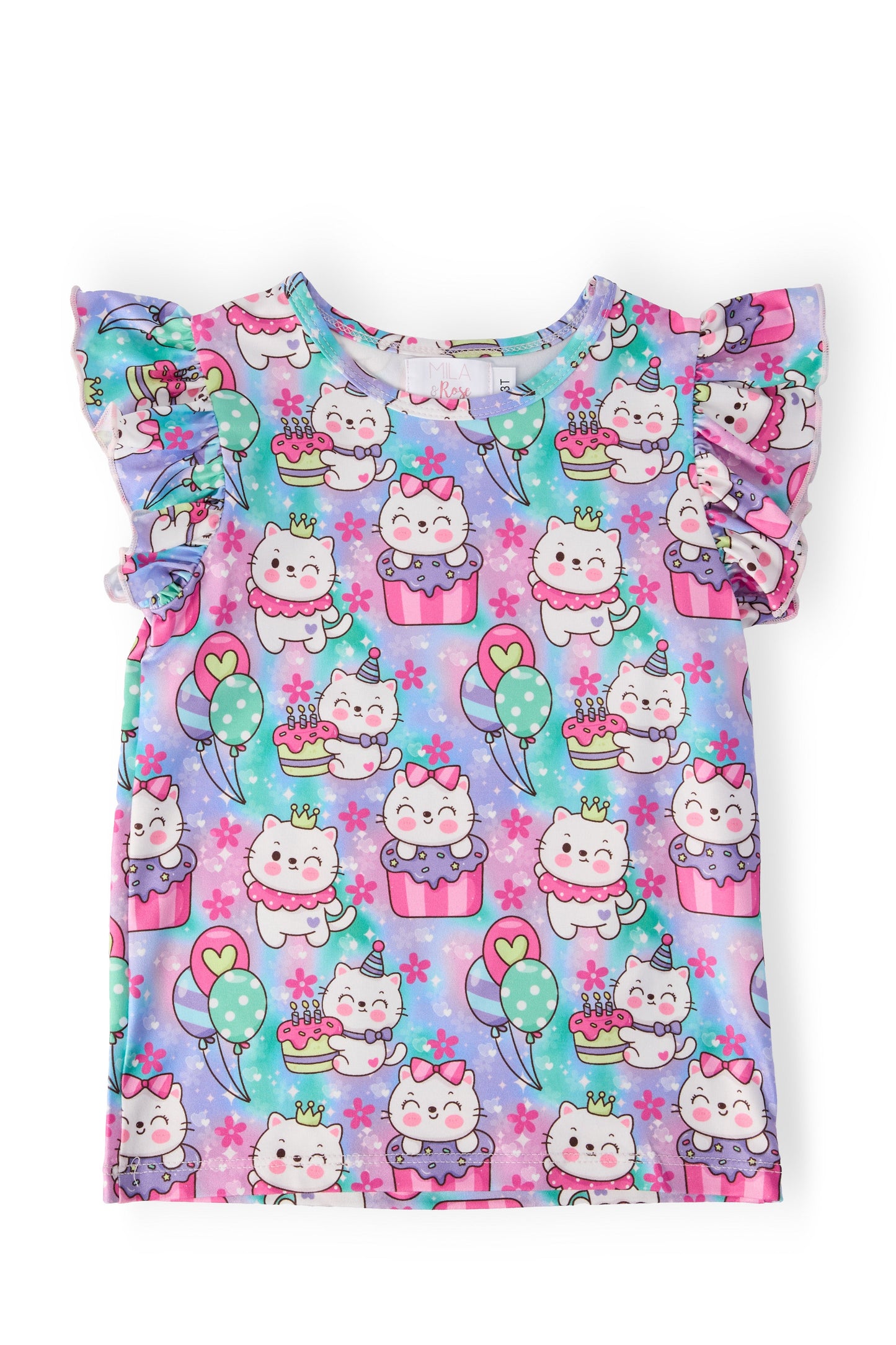 Time To Purr-ty S/S Ruffle Tee Mila & Rose ®