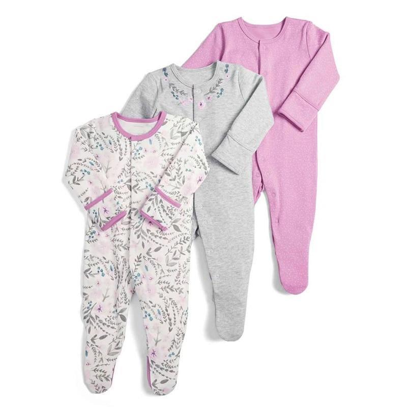 3pcs Set Baby Romper Newborn Sleep suit Flower Baby Rompers Infant Baby Clothes Long Sleeve Newborn Jumpsuits Pajamas for Kids Stevvex