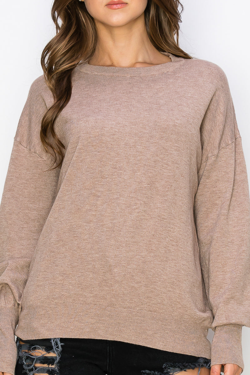 WT0001 Wholesale Cutout Draped Back Pullover
