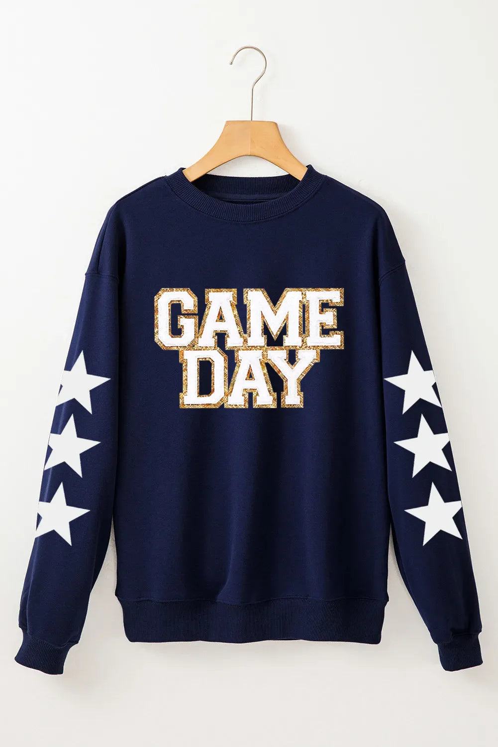GAME DAY Star Round Neck Long Sleeve Sweatshirt Wild and Free Boutique