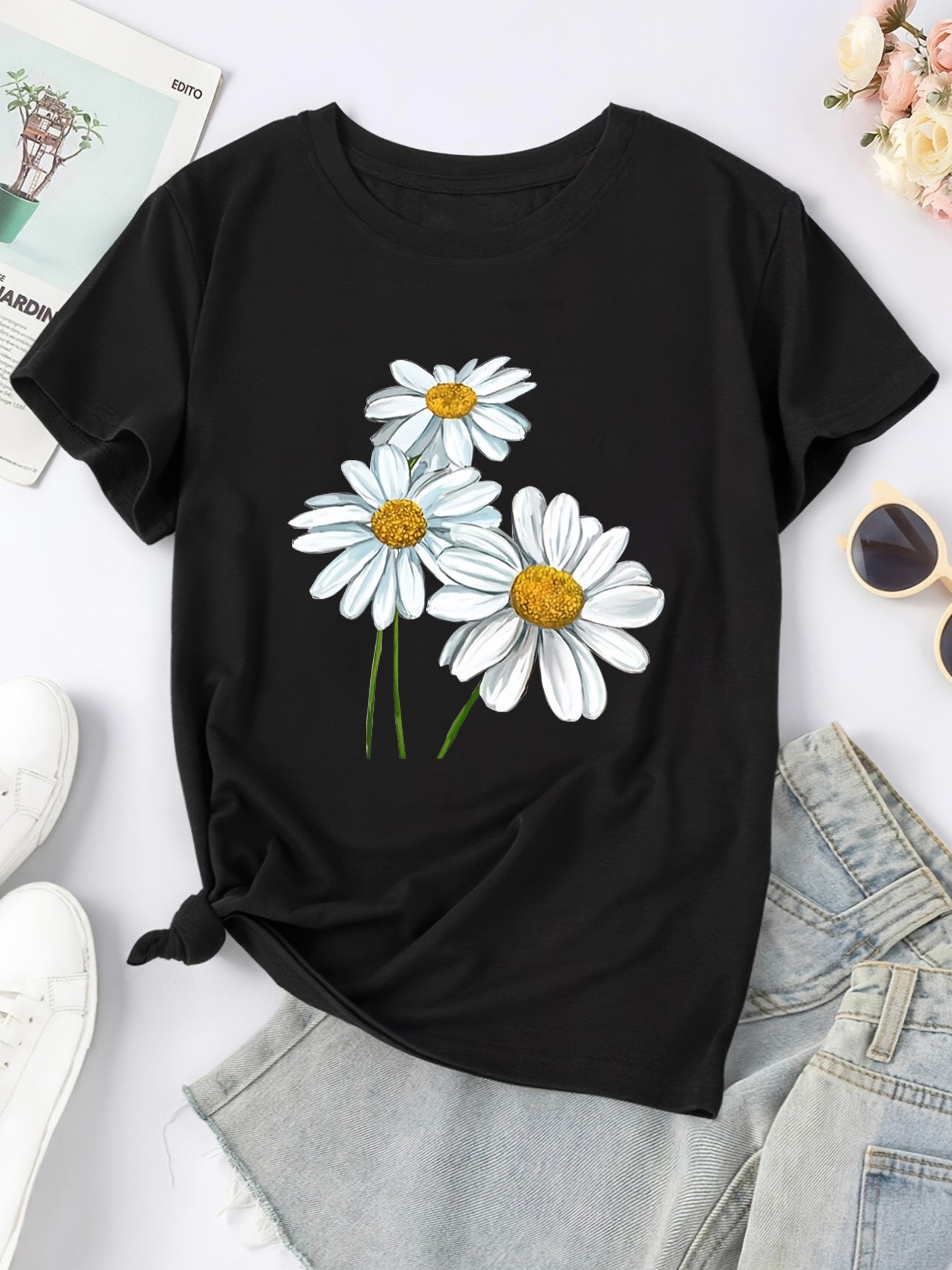 Cartoon Print Short Sleeve T-Shirt – 3 Colors | XS–4XL