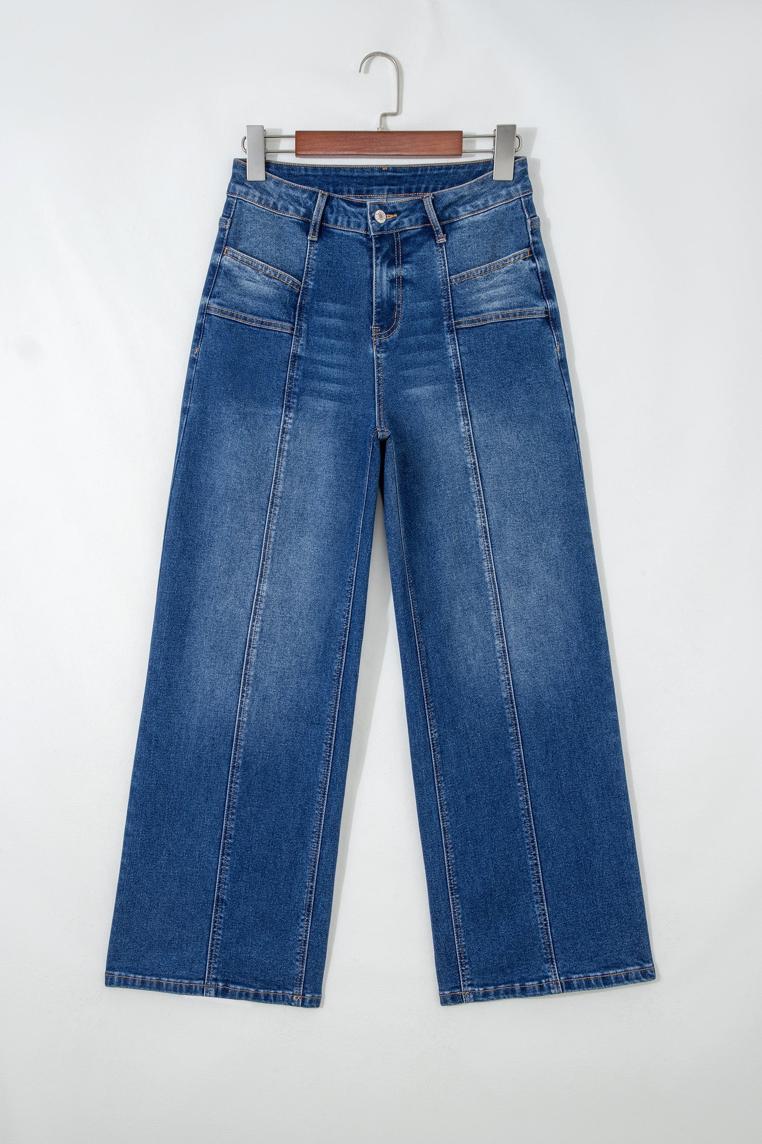 Yusra Seam Detail Shift Jeans Threaded Pear