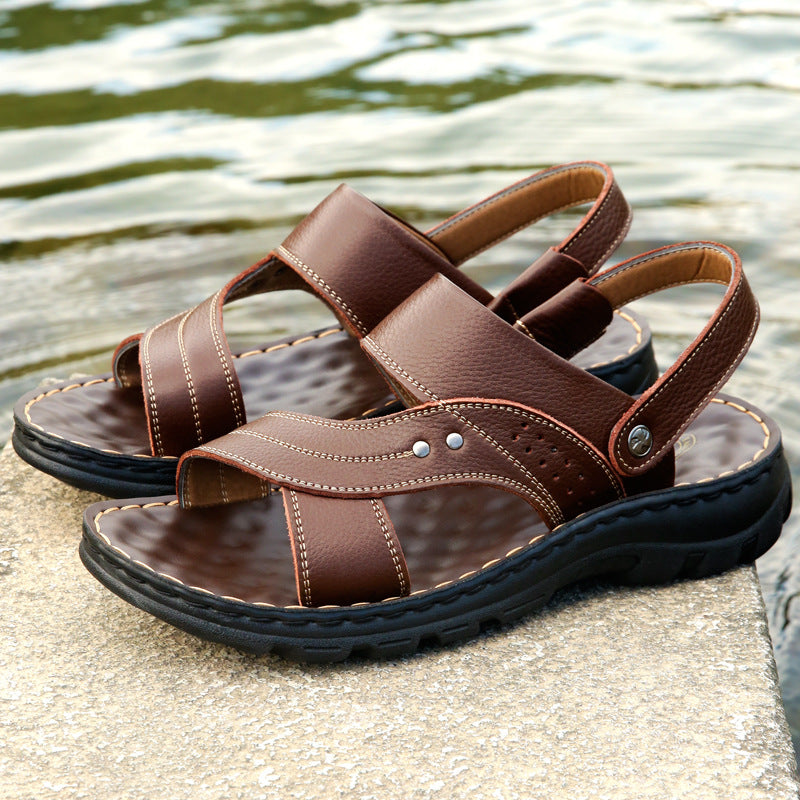 Men's Leather Back-Strap Sandals