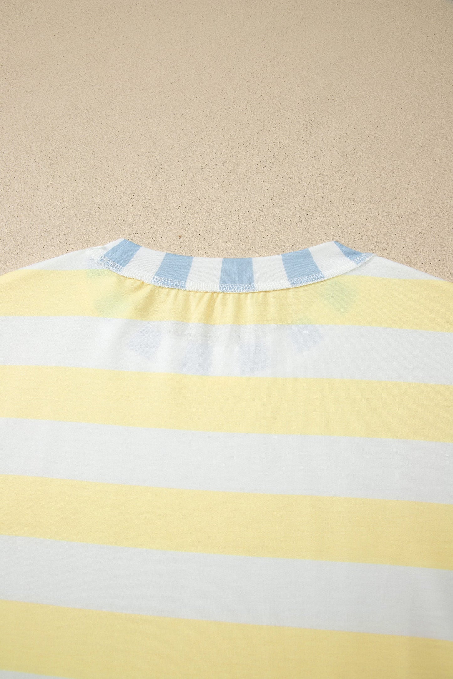 Yellow Stripe Exposed Seam Contrast Patchwork Oversized Top Unique Oils