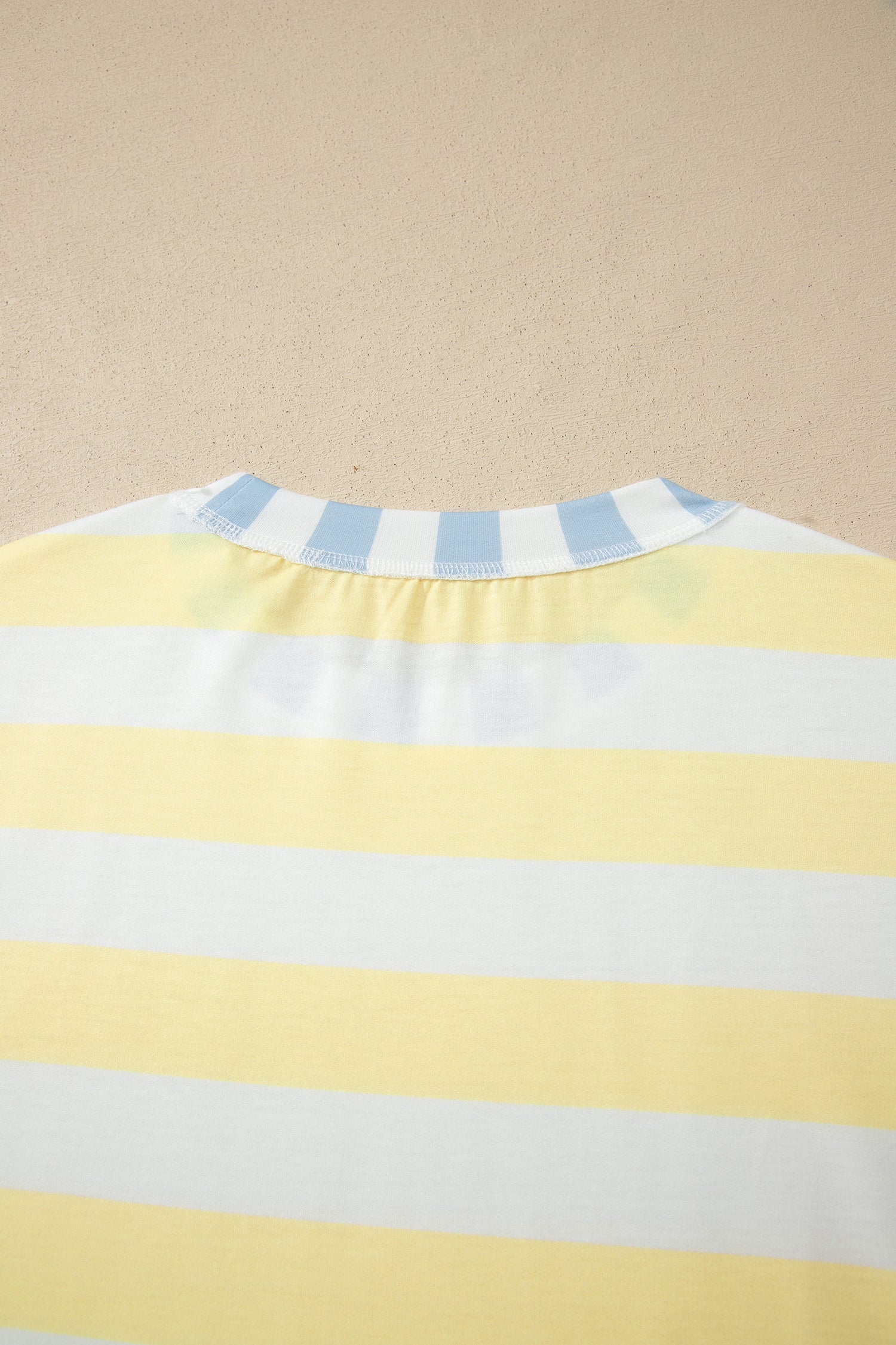 Yellow Stripe Exposed Seam Contrast Patchwork Oversized Top Unique Oils