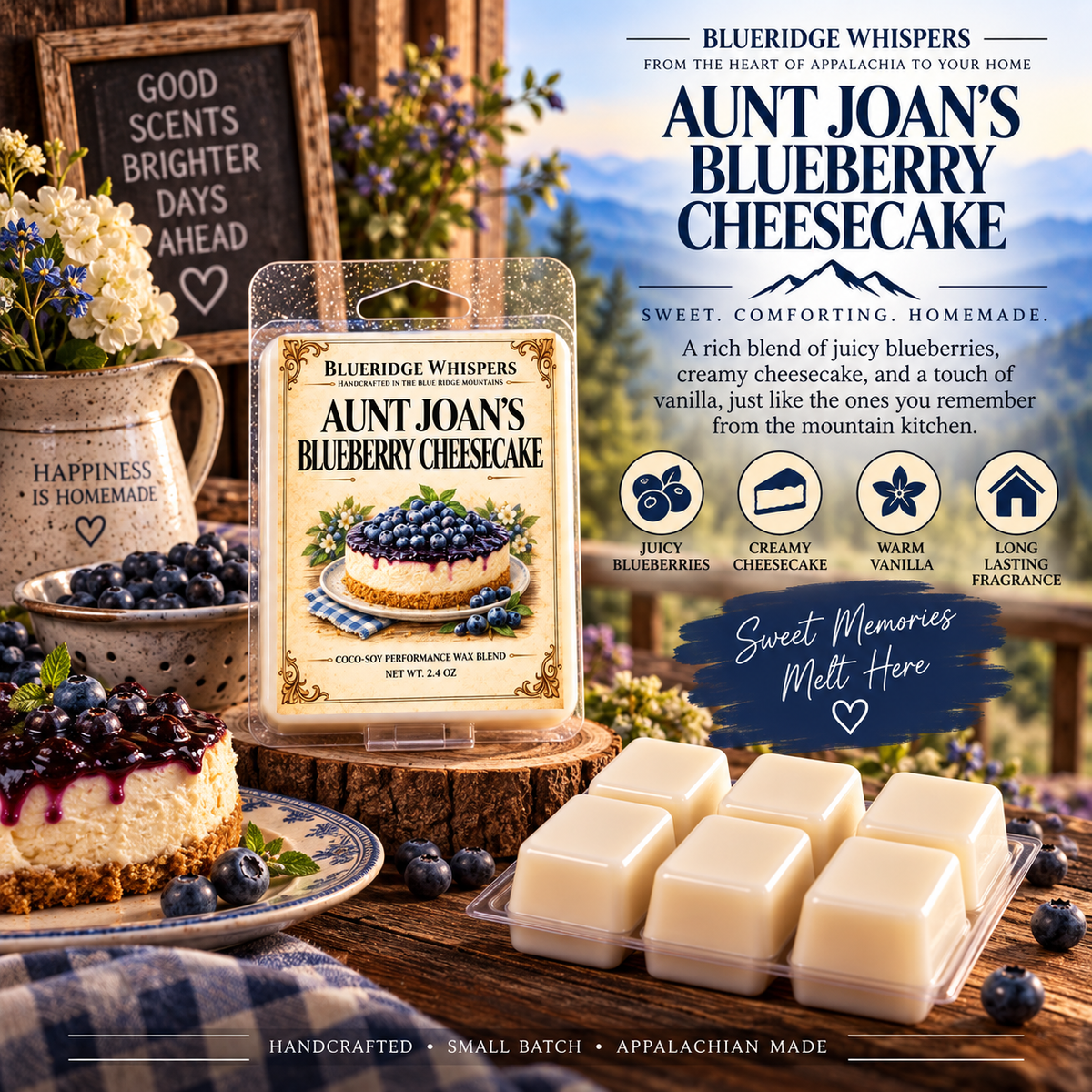 Aunt Joans Blueberry Cheesecake Soy Wax Melts