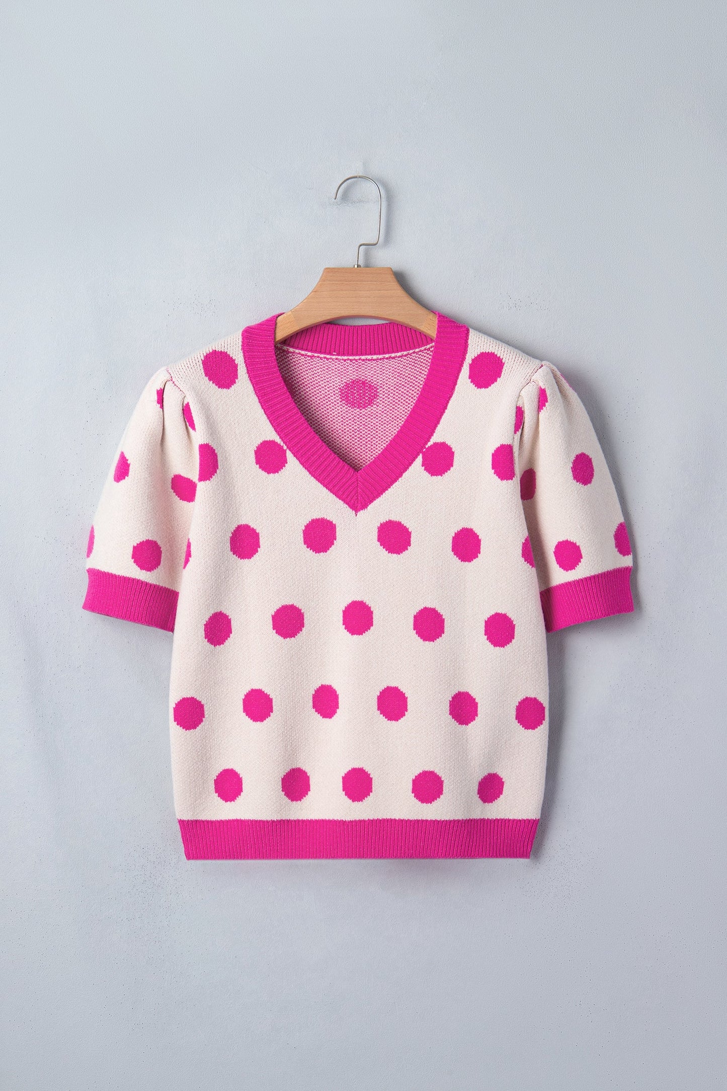 Alexia Puff Short Sleeve Sweater Threaded Pear