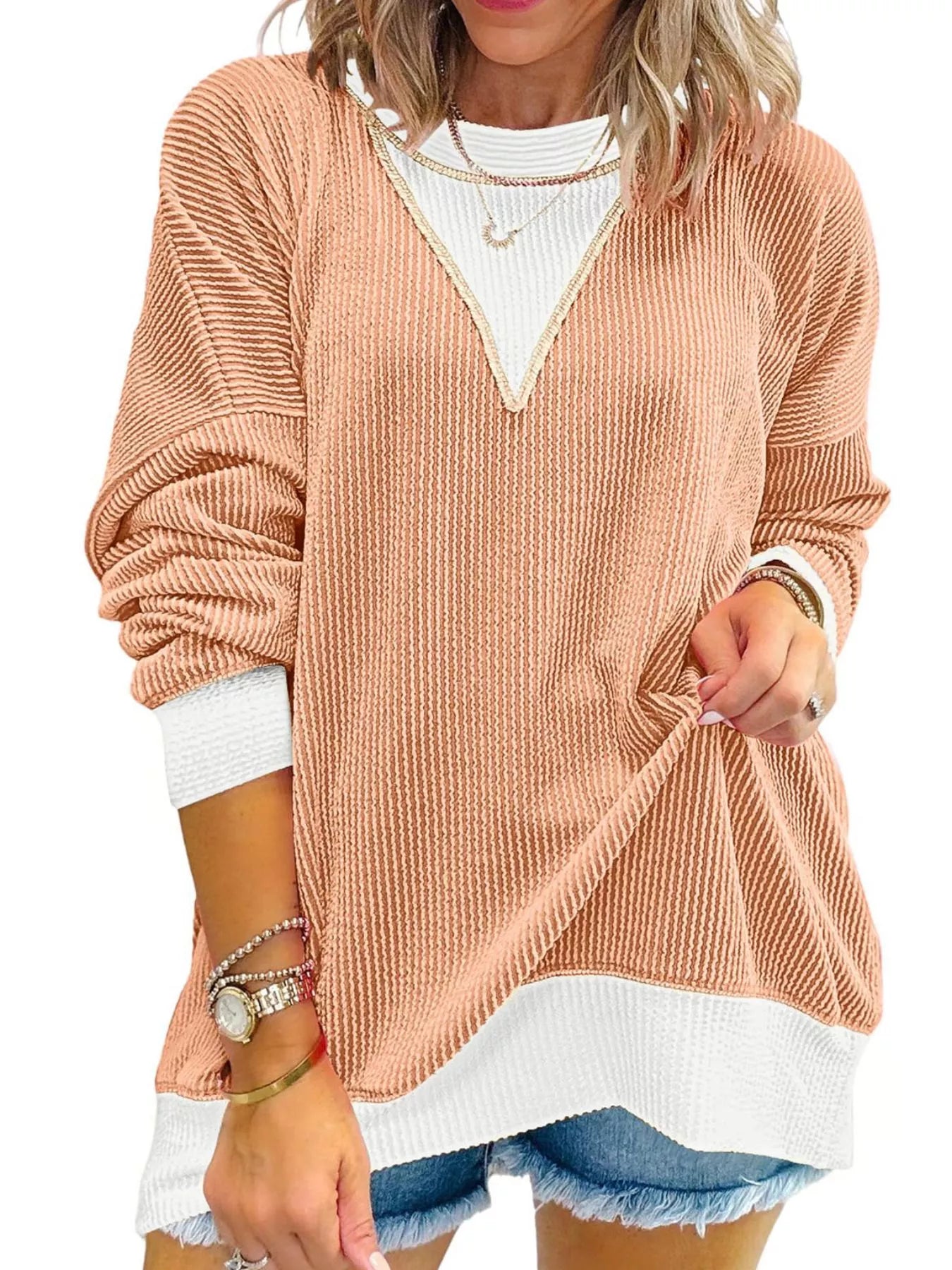 Contrast Dropped Shoulder Sweatshirt