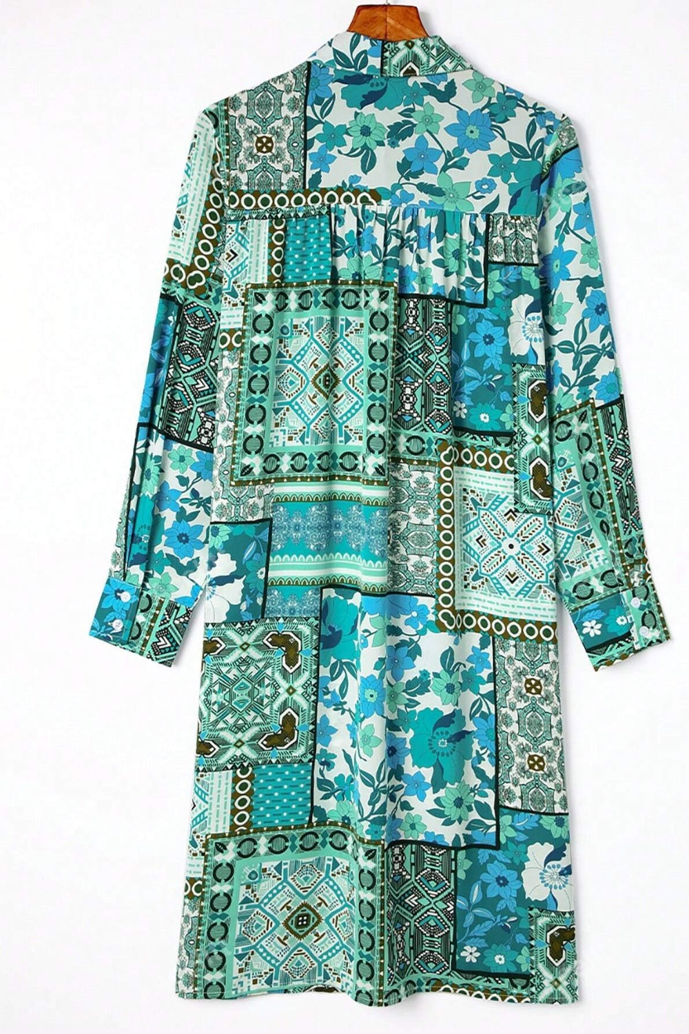 Printed Button Up Long Sleeve Cardigan Creative Chaos Boutique