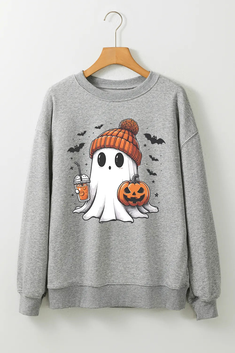 Ghost Round Neck Long Sleeve Sweatshirt Creative Chaos Boutique