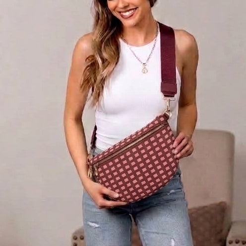 Layla Woven Checkered Crossbody Sling Bag