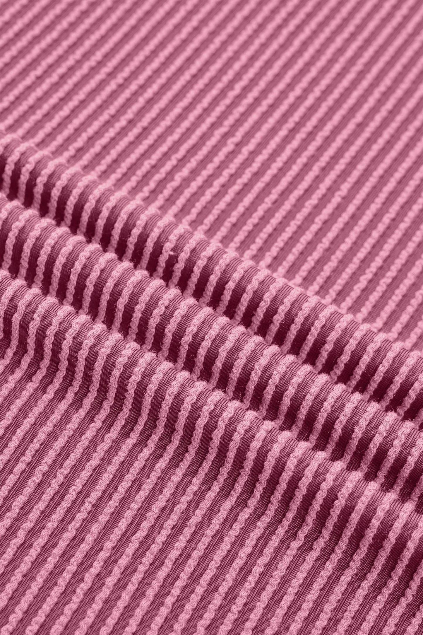 Pitaya Pink Twisted Ribbed Loose Tee Drawstring Elastic Waist 2pcs Short Set