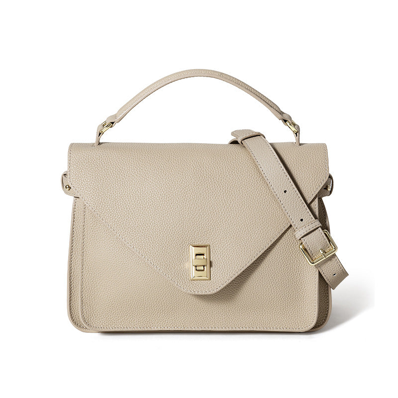 Full-Grain Leather Crossbody Bag – Fleece-Lined Urban Minimalist Bag | 4 Colors