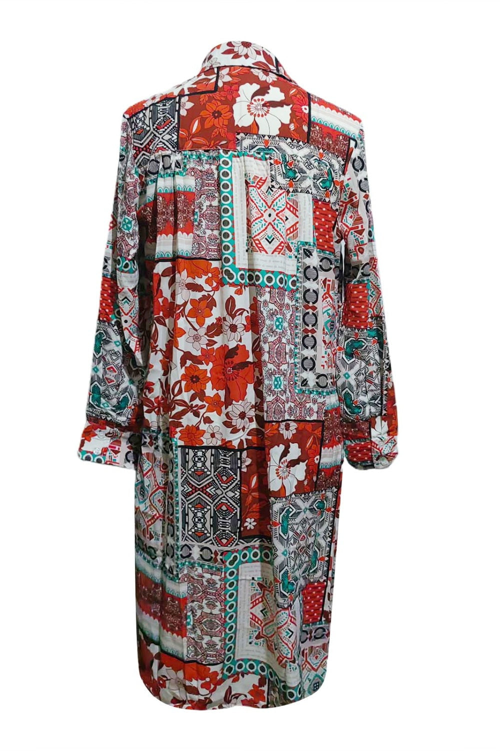 Printed Button Up Long Sleeve Cardigan Creative Chaos Boutique