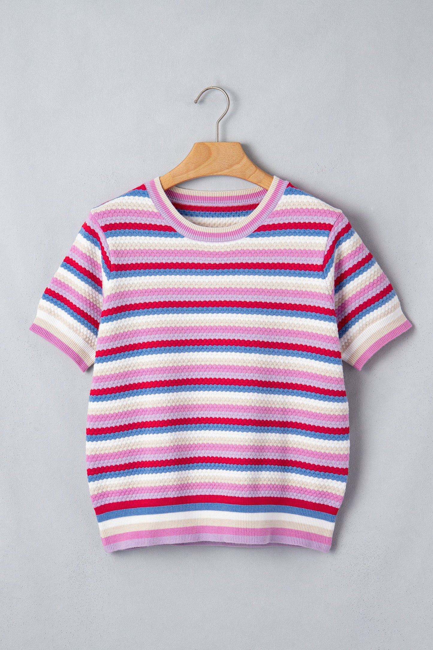 Bianca Knit Short Sleeve Sweater Threaded Pear