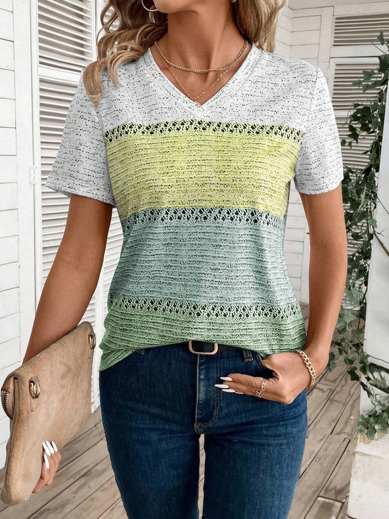 3D Print Short Sleeve Pullover Top – 5 Colors | XS–6XL
