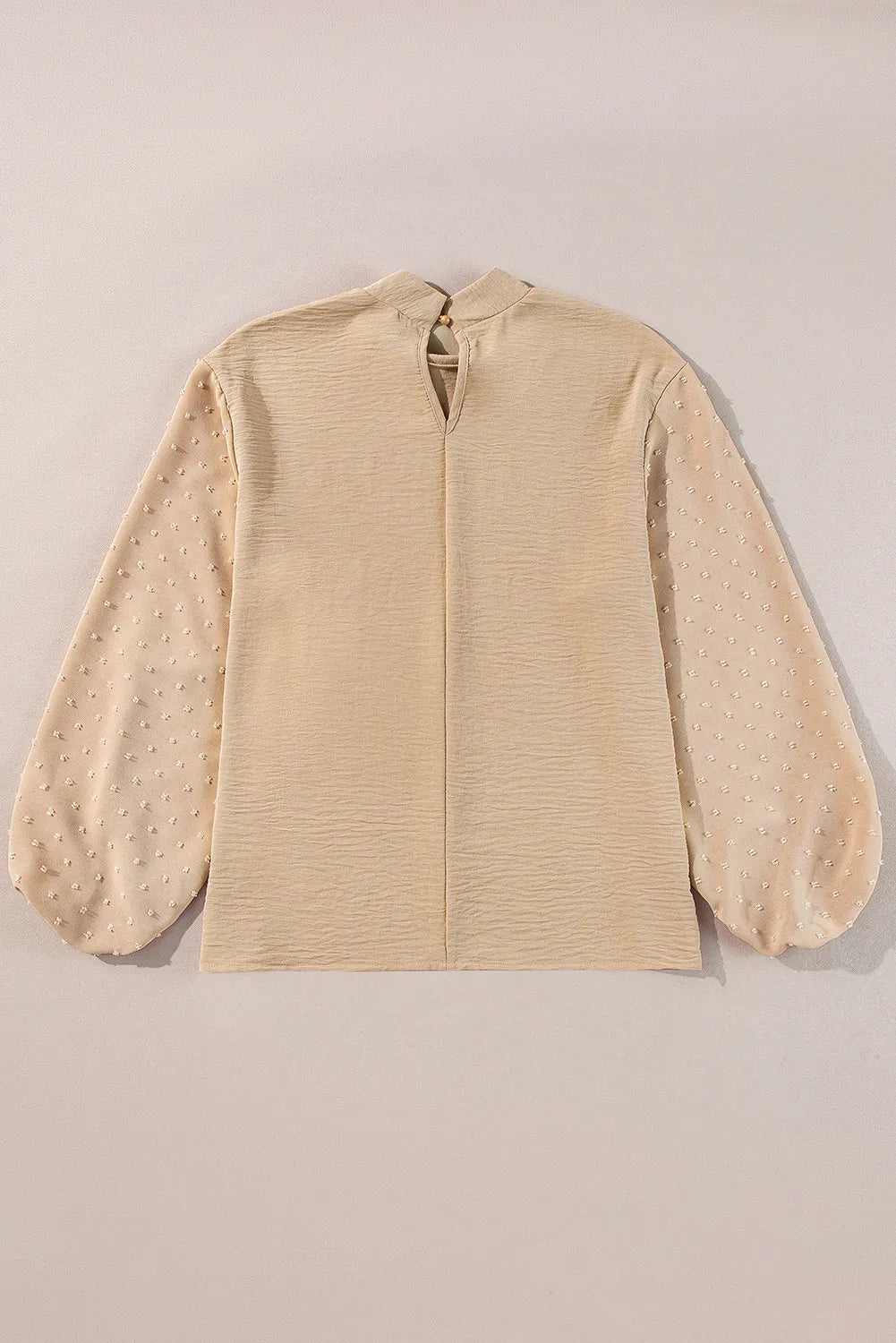 Swiss Dot Mock Neck Balloon Sleeve Blouse Creative Chaos Boutique