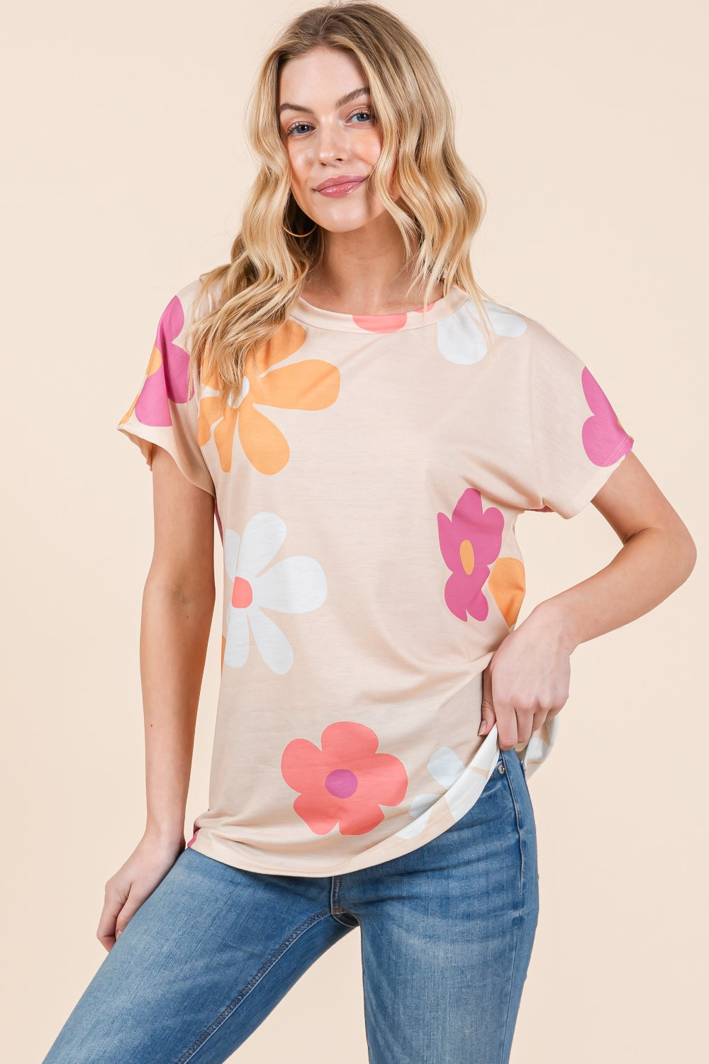 BOMBOM Floral Short Sleeve T-Shirt Creative Chaos Boutique