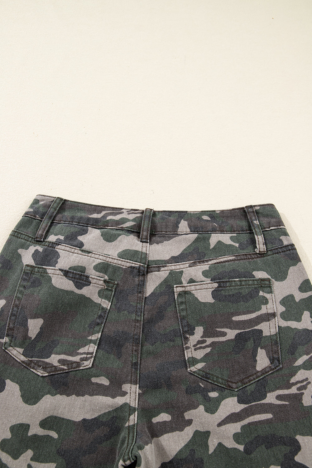 Peyton Camo Multi Pocket Cargo Wide Leg Jeans Indie & Co.