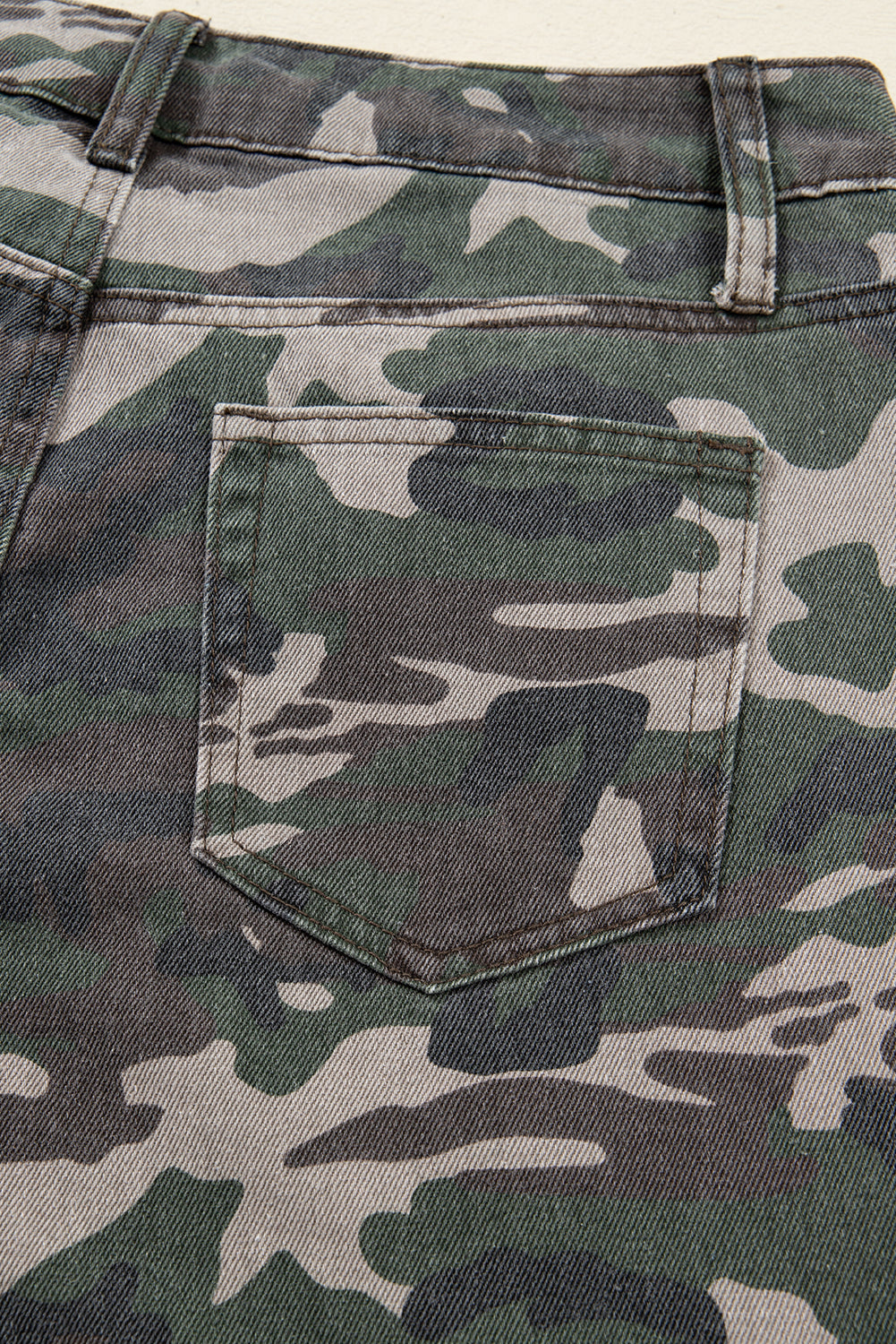 Peyton Camo Multi Pocket Cargo Wide Leg Jeans Indie & Co.