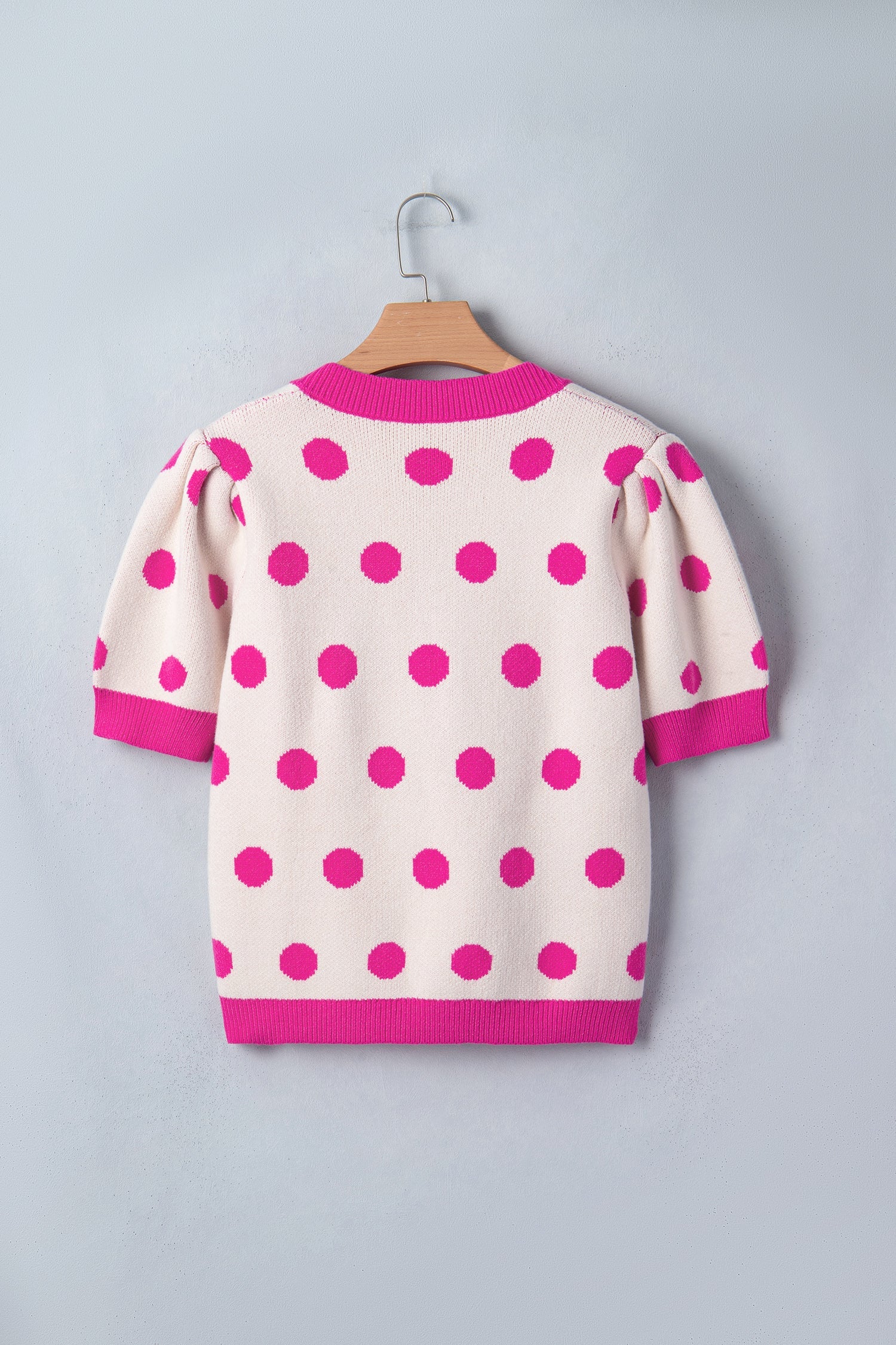 Alexia Puff Short Sleeve Sweater Threaded Pear