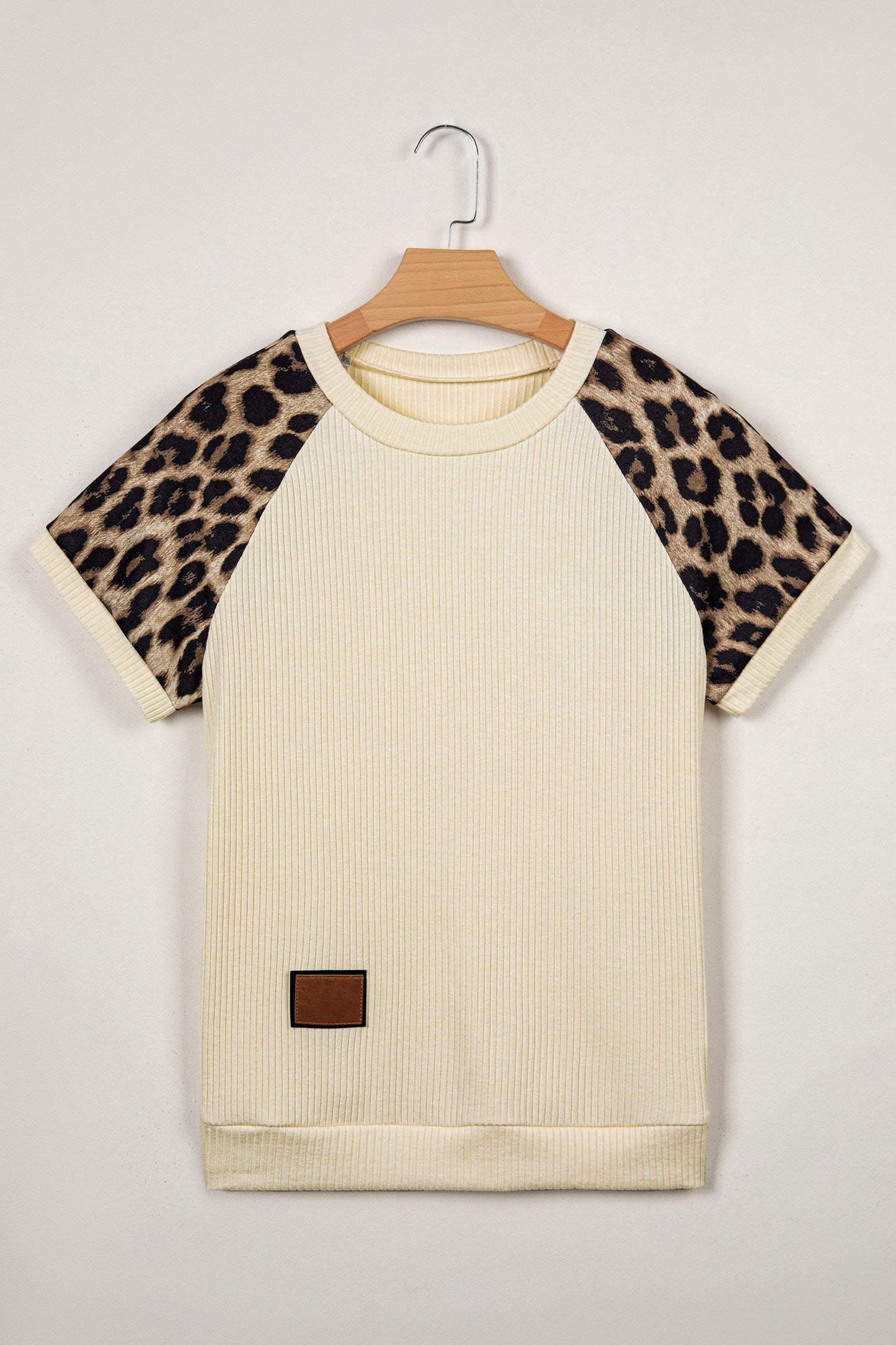 Keily Contrast Sleeve Loose Tee Threaded Pear