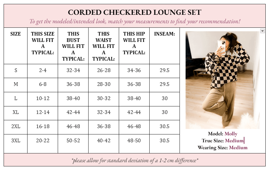 Checkered Corded Crew Sweater Set Girl Code Couture