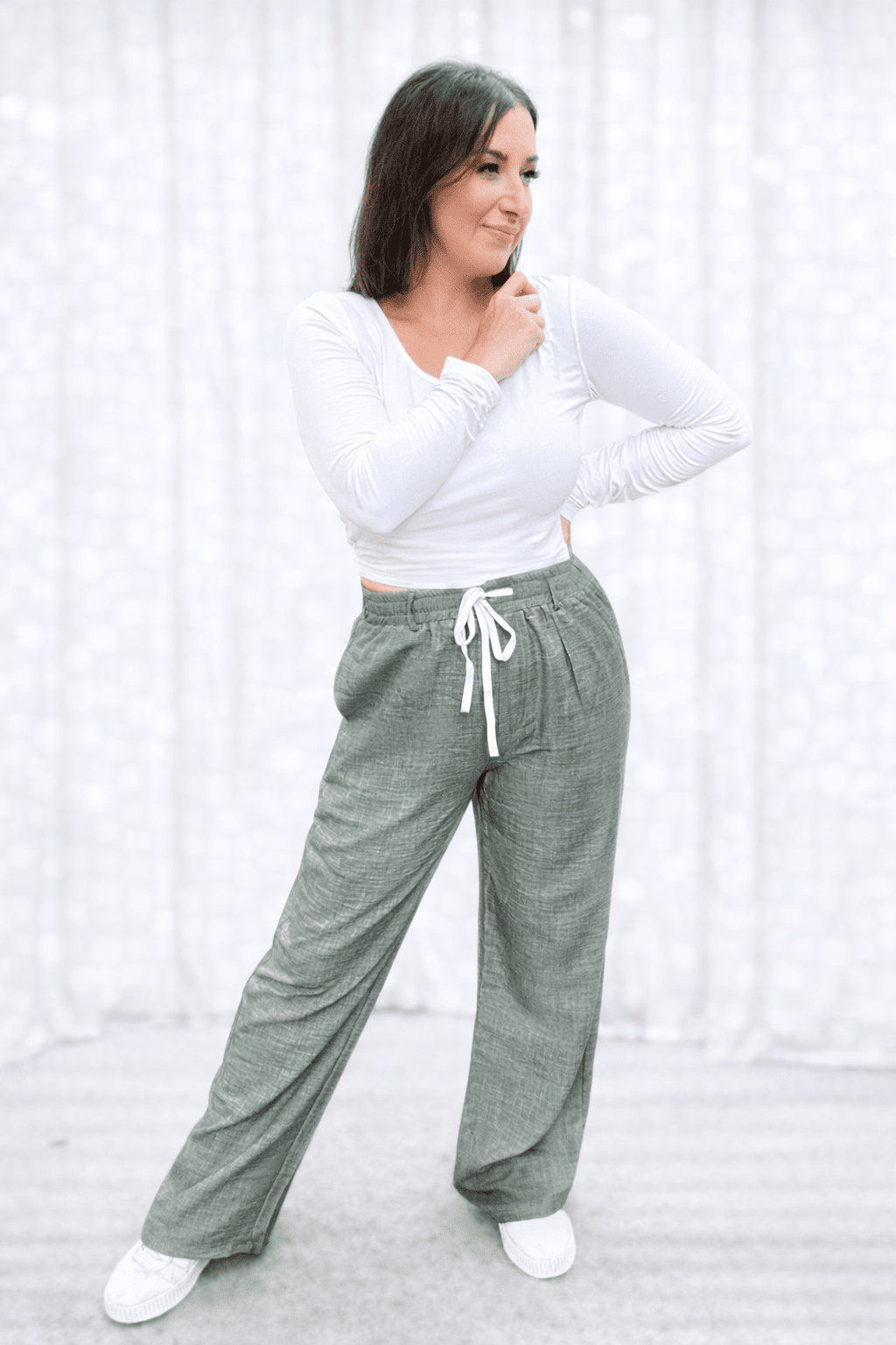 Cora Chambray Wide Leg Pant Girl Code Couture