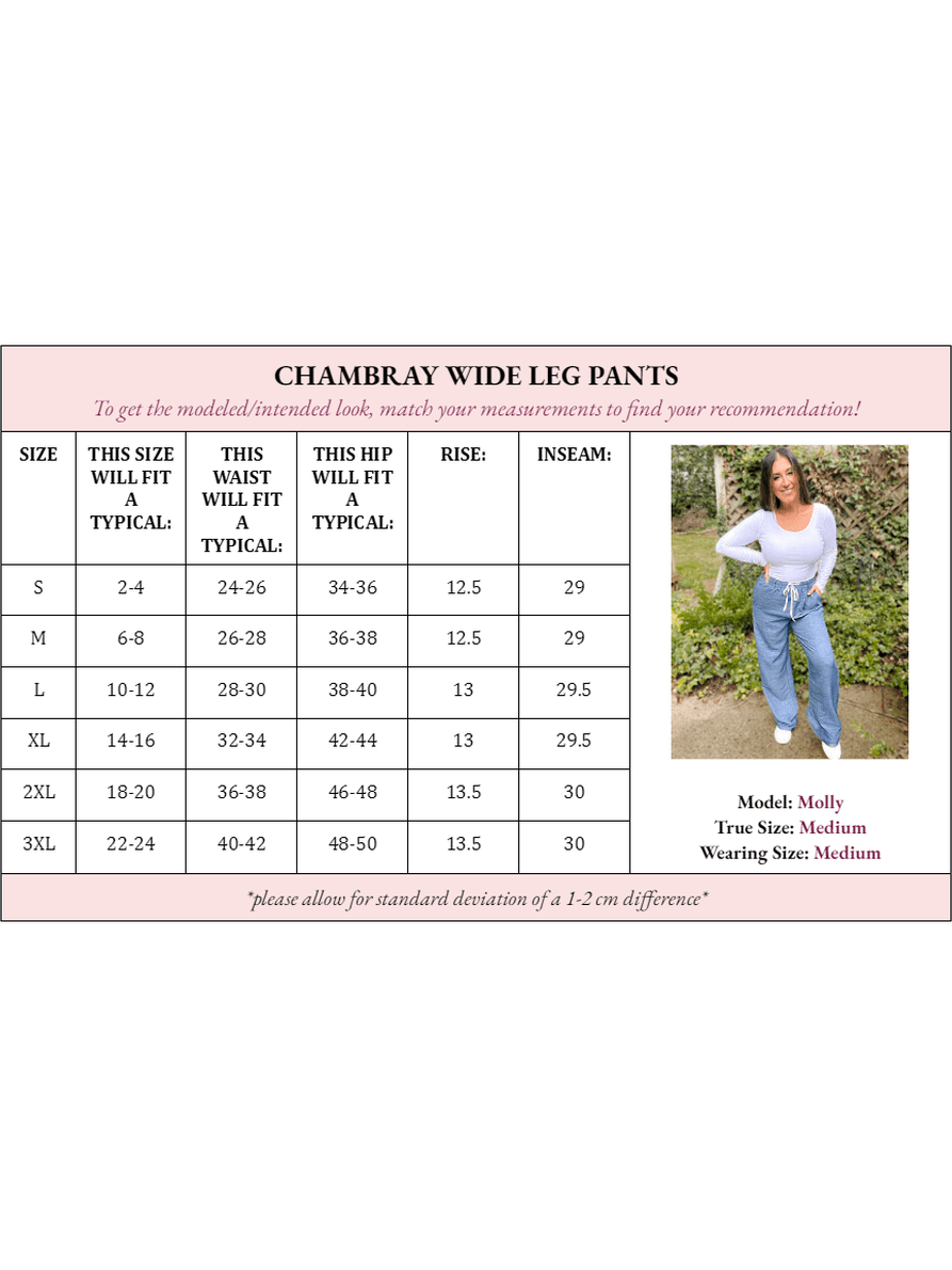 Cora Chambray Wide Leg Pant Girl Code Couture
