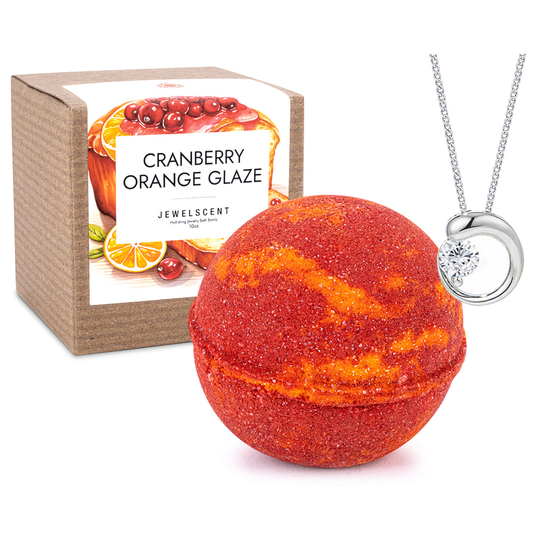 Cranberry Orange Glaze 10oz Mystery Jewelry Bath Bomb