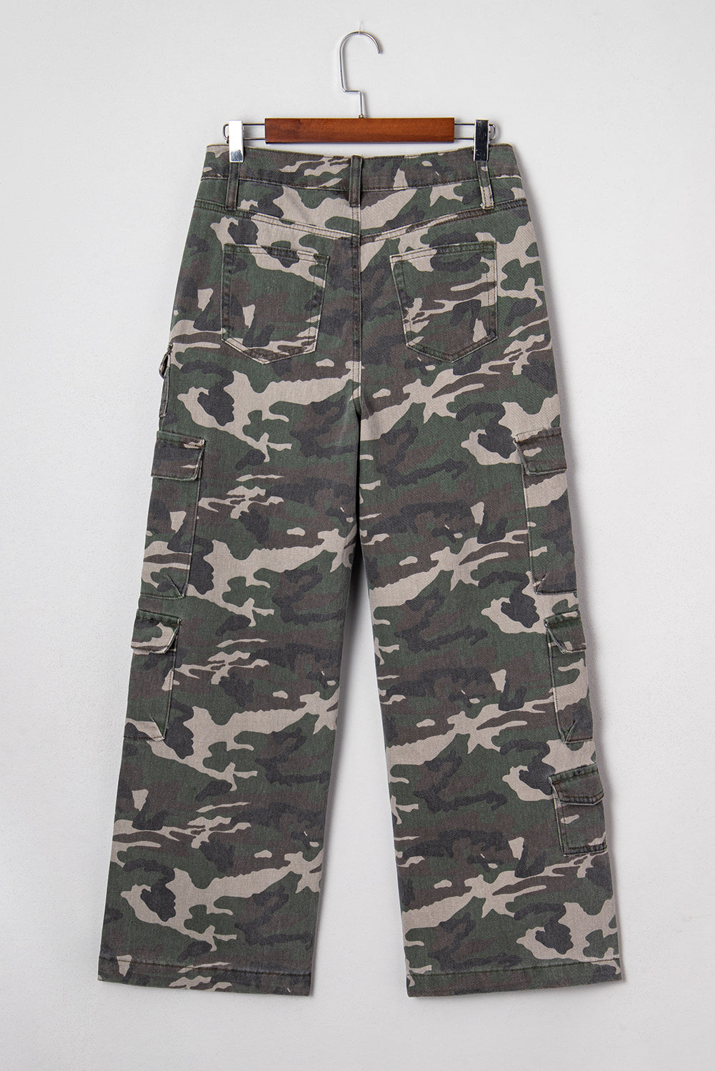 Peyton Camo Multi Pocket Cargo Wide Leg Jeans Indie & Co.