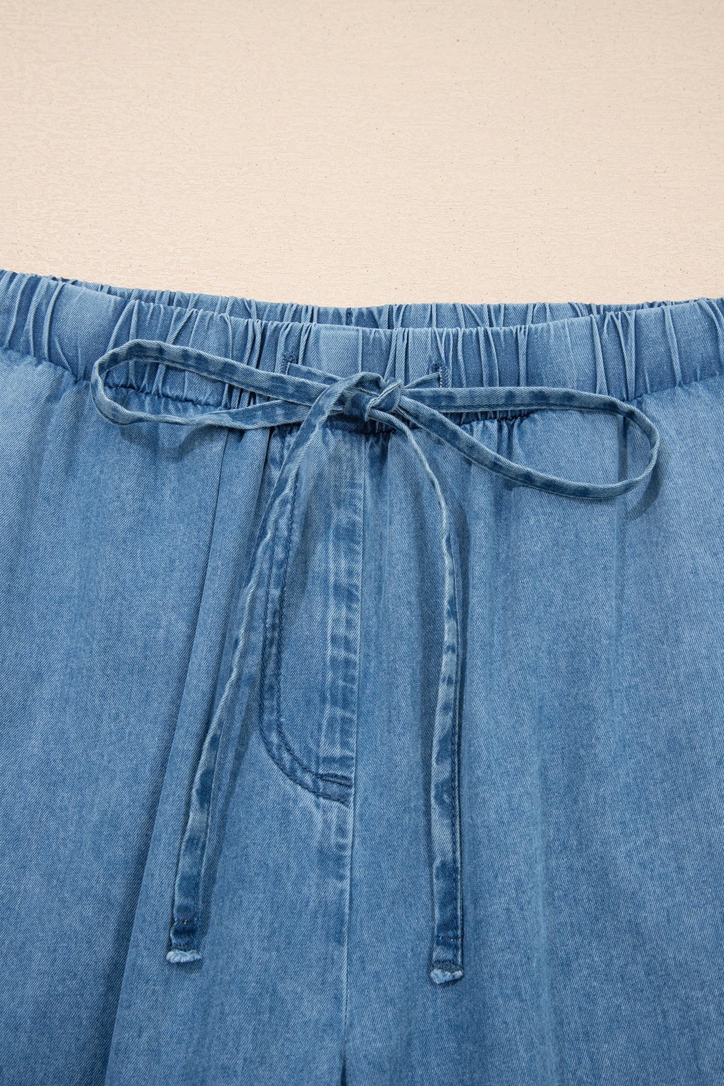 Taytum Wide Leg Chambray Pants Threaded Pear