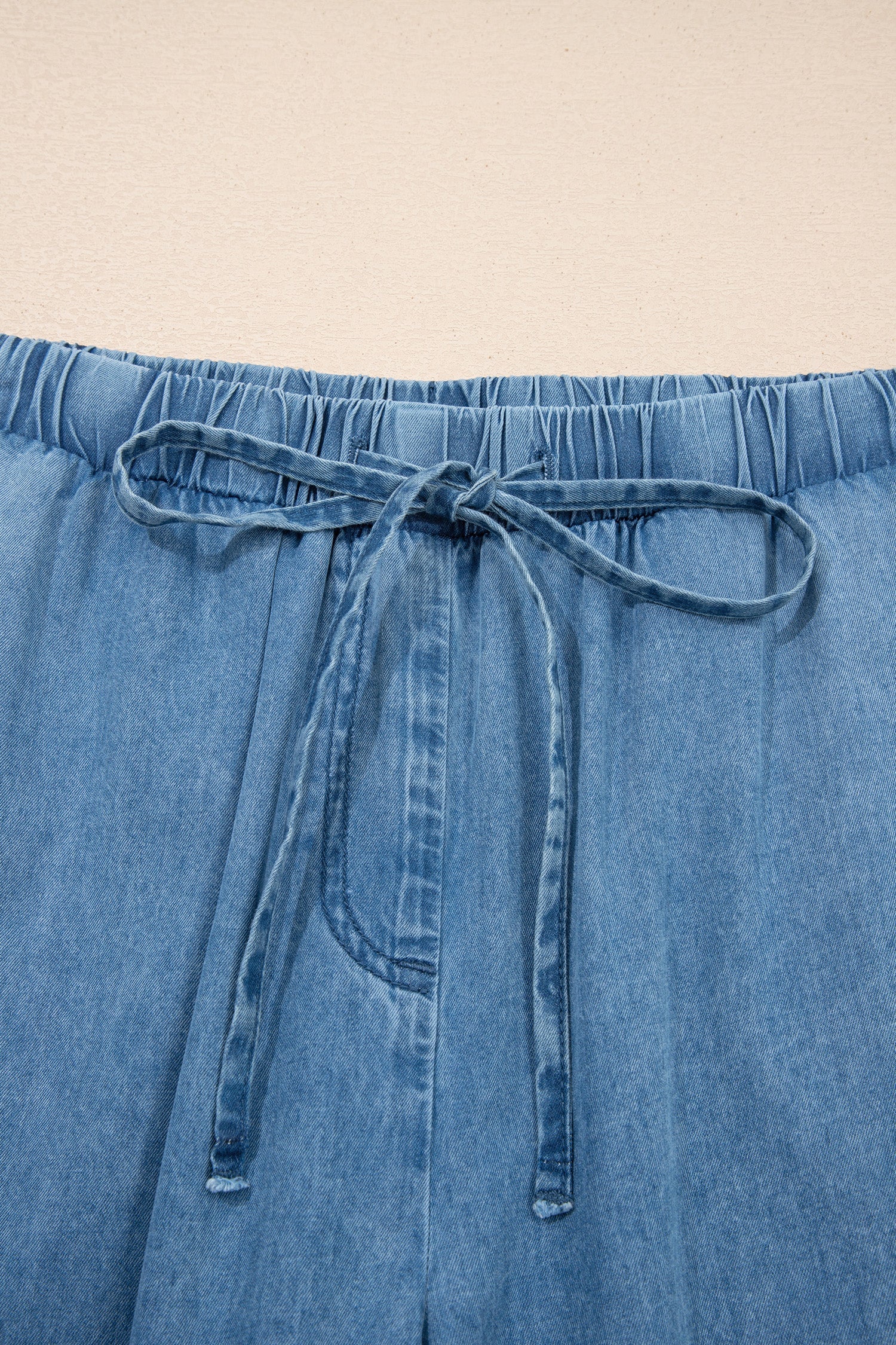 Taytum Wide Leg Chambray Pants Threaded Pear
