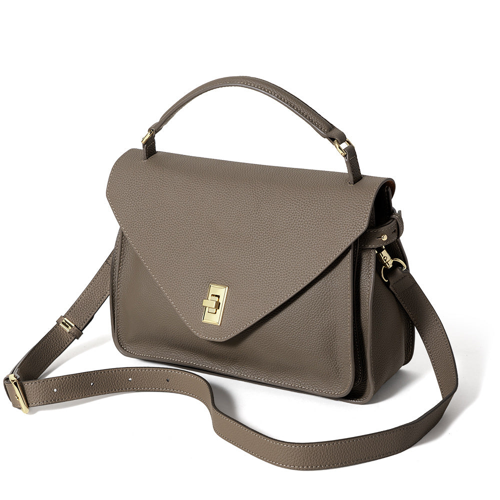Full-Grain Leather Crossbody Bag – Fleece-Lined Urban Minimalist Bag | 4 Colors