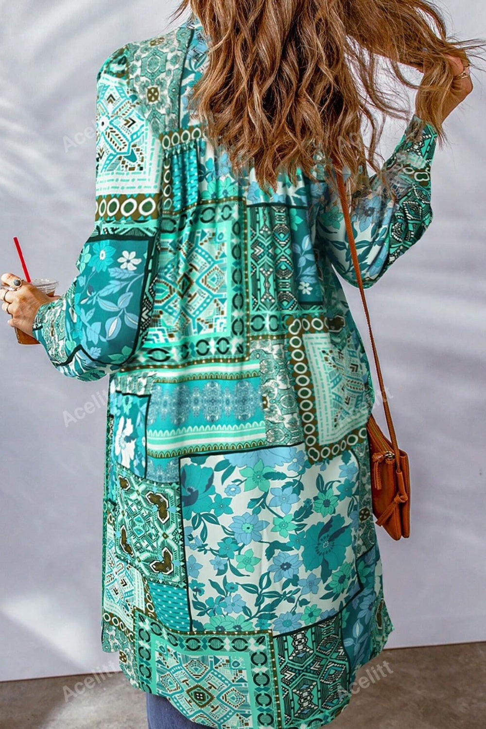 Printed Button Up Long Sleeve Cardigan Creative Chaos Boutique
