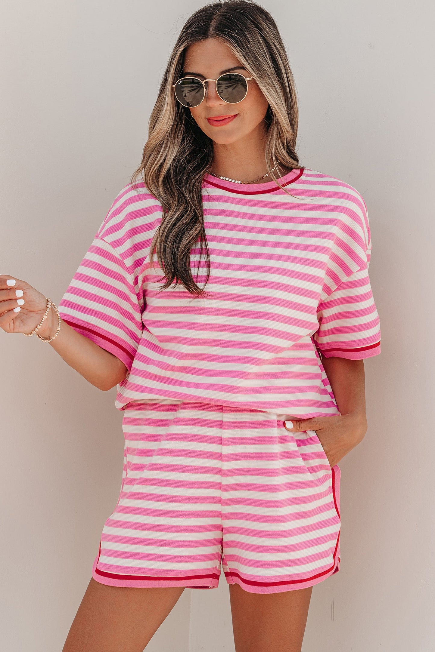Matilda Trim Short Sleeve Set Threaded Pear