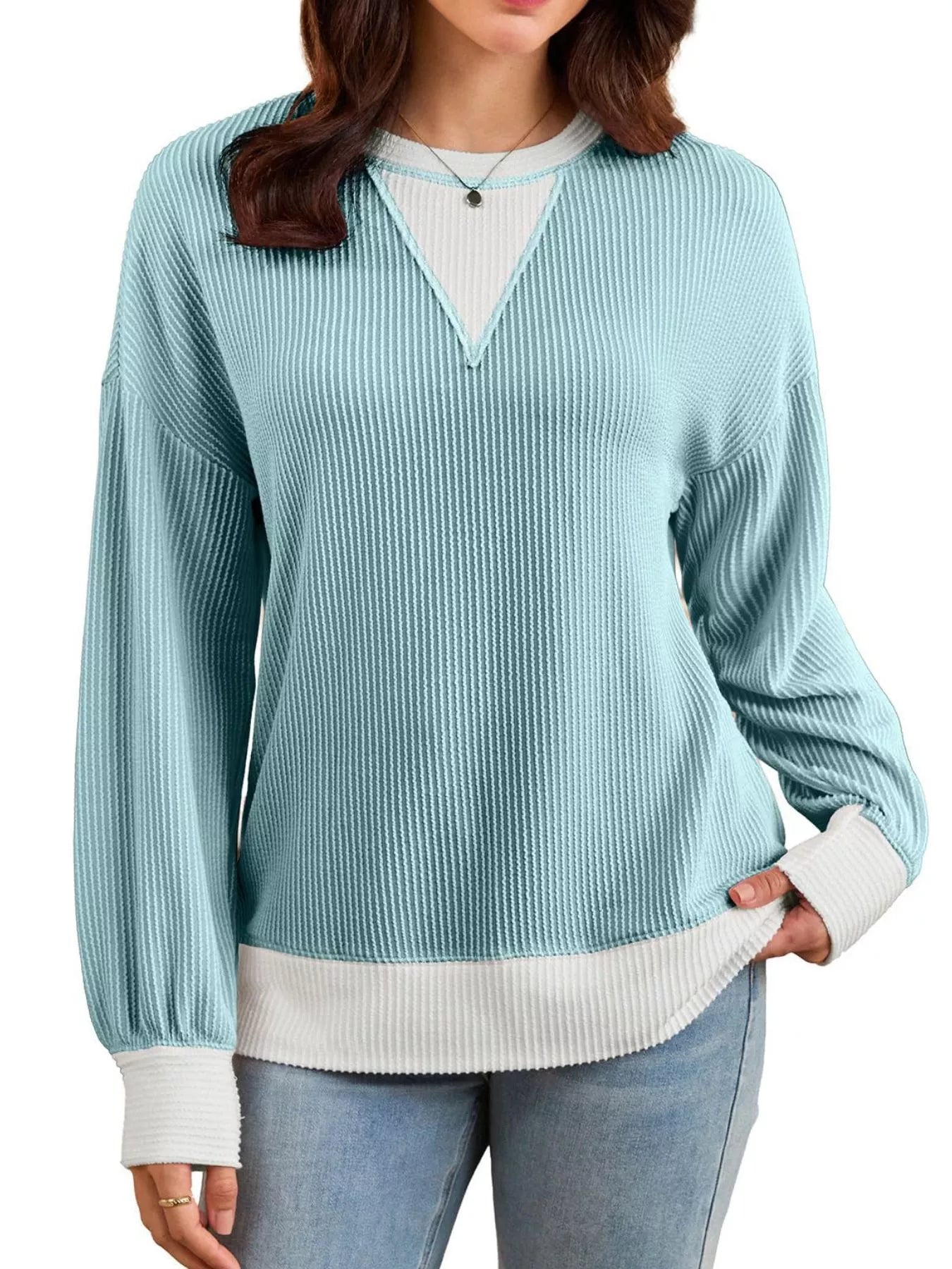 Contrast Dropped Shoulder Sweatshirt