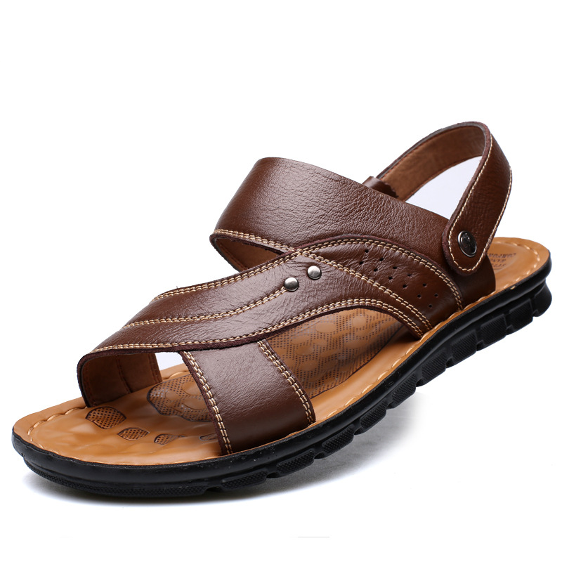 Men's Leather Back-Strap Sandals
