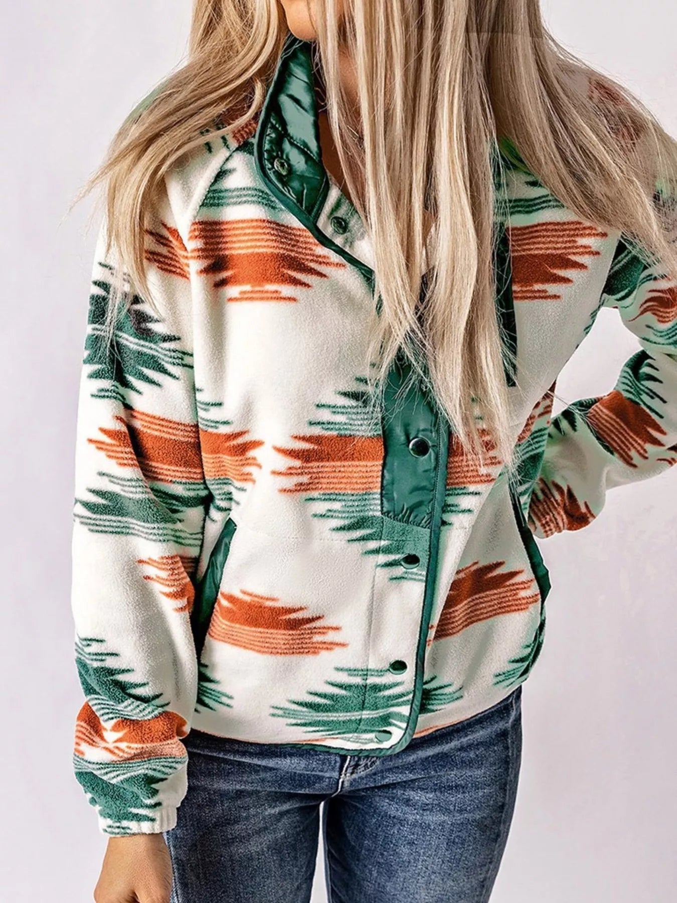 Geometric Snap Down Jacket