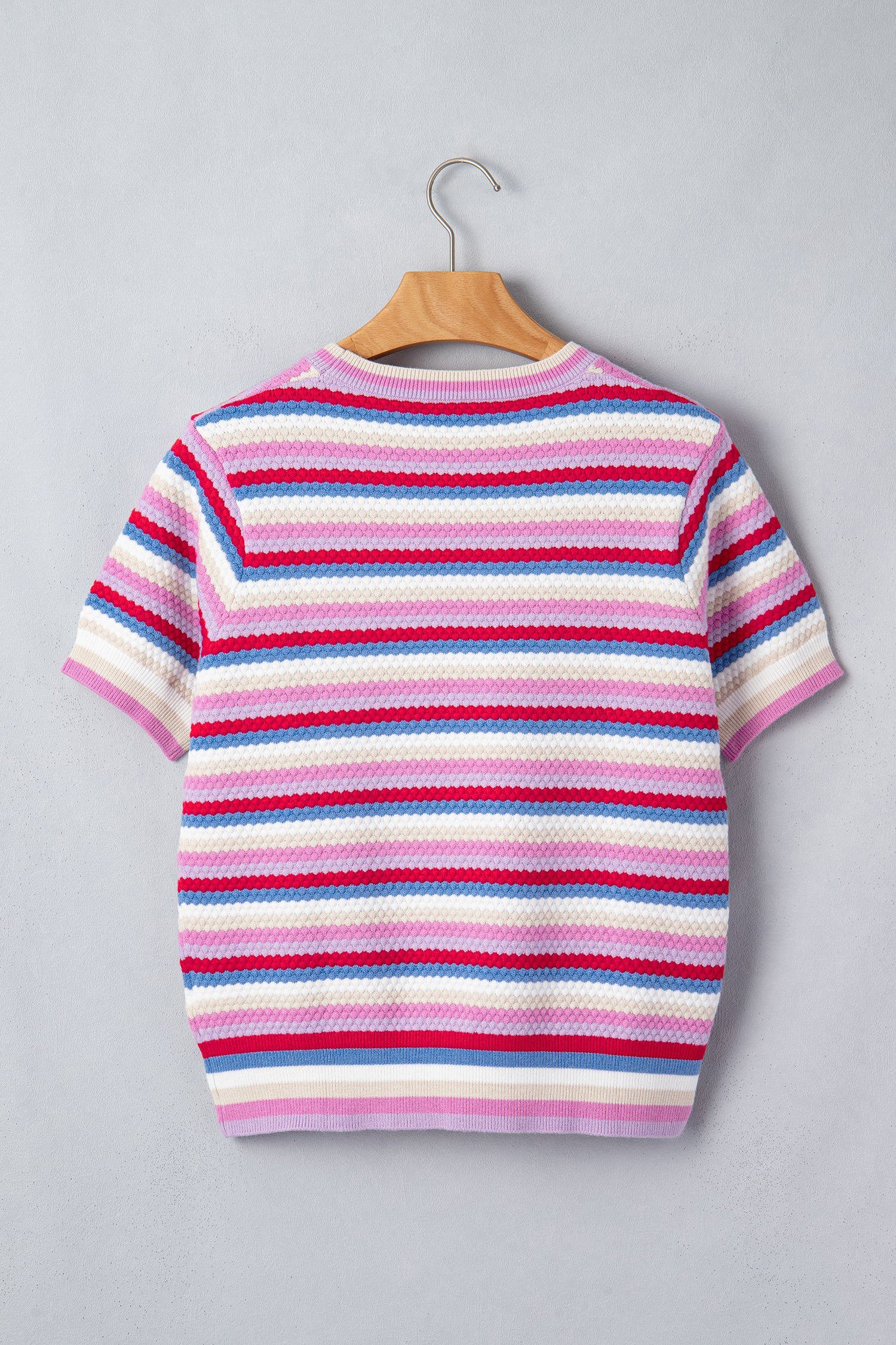 Bianca Knit Short Sleeve Sweater Threaded Pear
