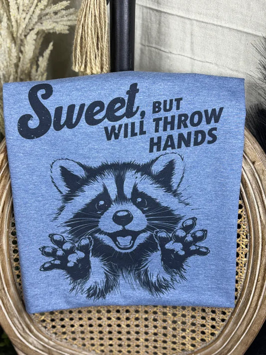 Sweet but will throw hands (Gildan Softystyle Tee)