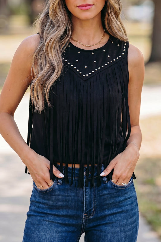 Mya Paneling Bust Sleeveless Top Threaded Pear