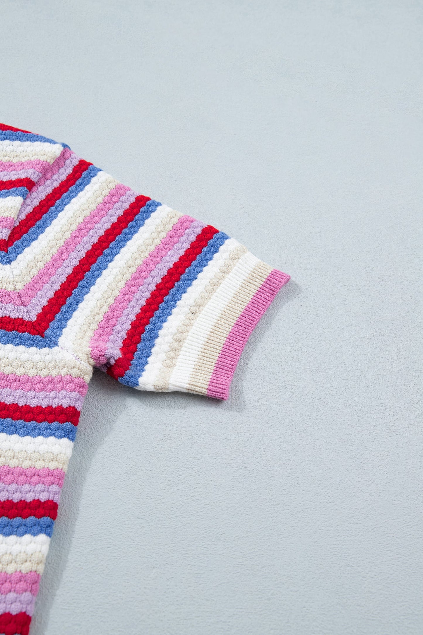 Bianca Knit Short Sleeve Sweater Threaded Pear