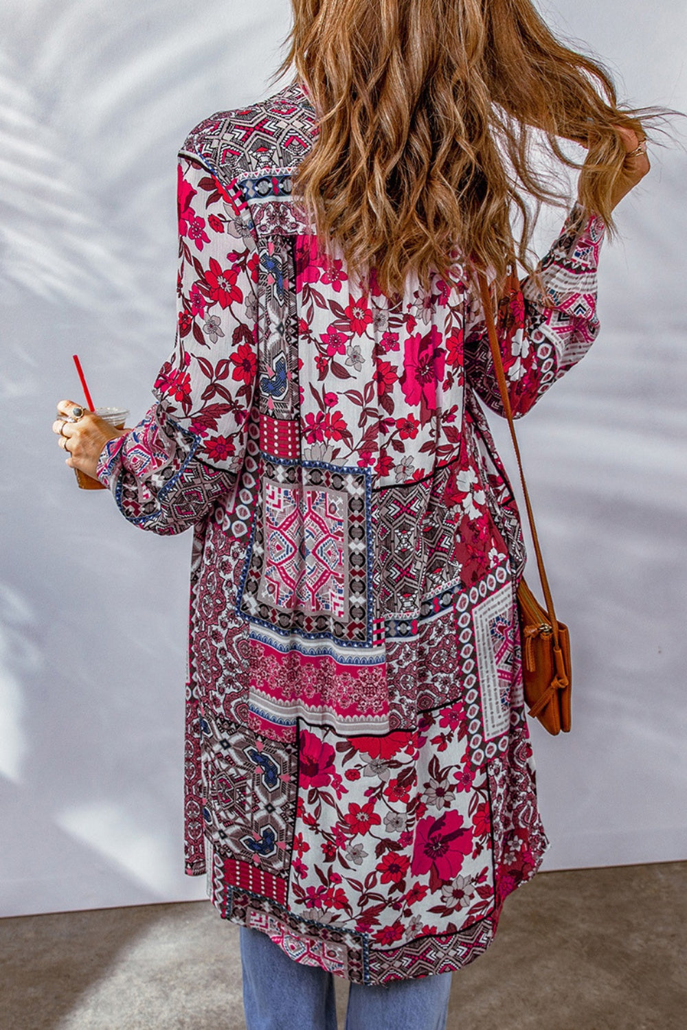Printed Button Up Long Sleeve Cardigan Creative Chaos Boutique