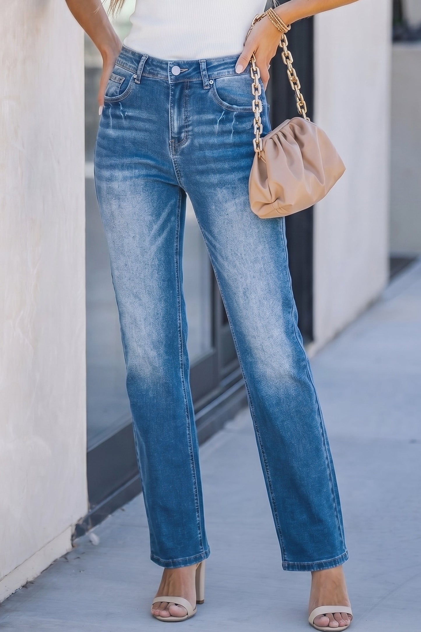 Raven Full Length Casual Jeans Threaded Pear
