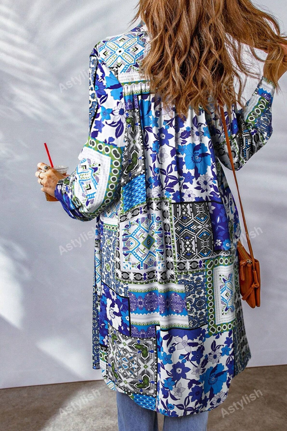 Printed Button Up Long Sleeve Cardigan Creative Chaos Boutique