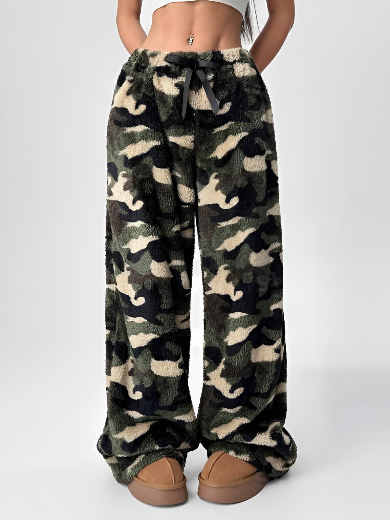 Leopard Wide Leg Plush Pants