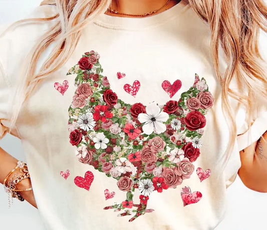 Floral Chicken Tee