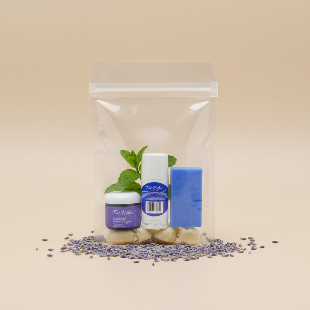 Foot Butter Travel Set – Mini Moisturizers & Pumice Scrub